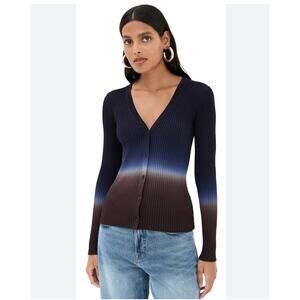 Staud Cargo Cardigan Sweater in Twilight Dip Dye XS
